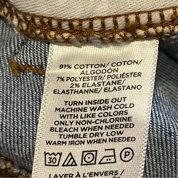 Loft The Kick Crop Denim Jeans Womens Size 27/4 Blue Bootcut Button Fly - Picture 8 of 12